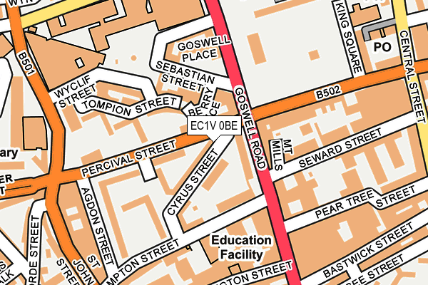 EC1V 0BE map - OS OpenMap – Local (Ordnance Survey) EC1V 0BE map - OS OpenMap – Local (Ordnance Survey)