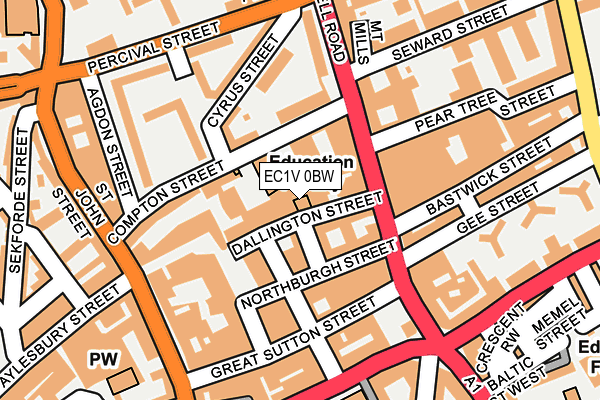 EC1V 0BW map - OS OpenMap – Local (Ordnance Survey)