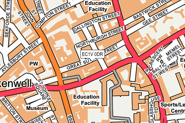 EC1V 0DR map - OS OpenMap – Local (Ordnance Survey)