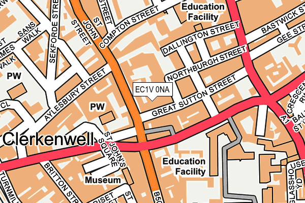 EC1V 0NA map - OS OpenMap – Local (Ordnance Survey)