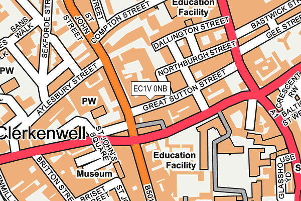 EC1V 0NB map - OS OpenMap – Local (Ordnance Survey) EC1V 0NB map - OS OpenMap – Local (Ordnance Survey)