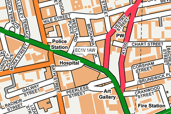 EC1V 1AW map - OS OpenMap – Local (Ordnance Survey)