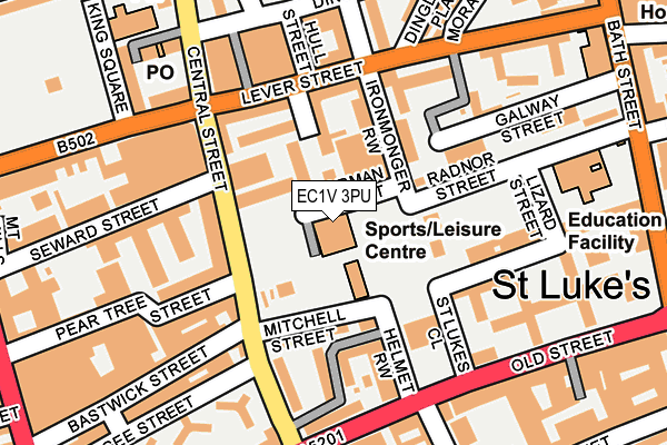 EC1V 3PU map - OS OpenMap – Local (Ordnance Survey)