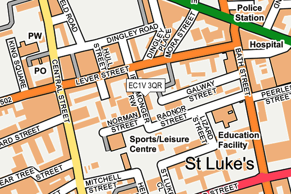 EC1V 3QR map - OS OpenMap – Local (Ordnance Survey)