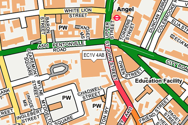 EC1V 4AB map - OS OpenMap – Local (Ordnance Survey) EC1V 4AB map - OS OpenMap – Local (Ordnance Survey)