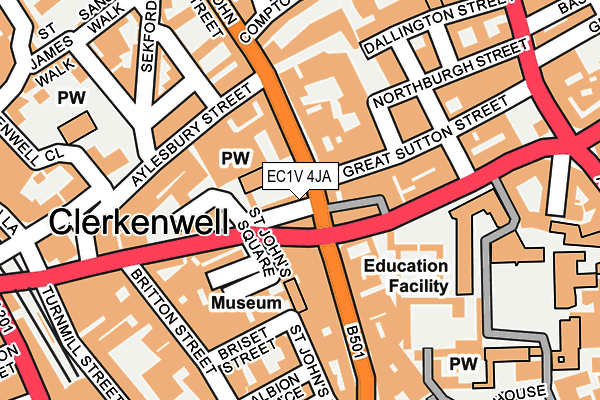 EC1V 4JA map - OS OpenMap – Local (Ordnance Survey) EC1V 4JA map - OS OpenMap – Local (Ordnance Survey)