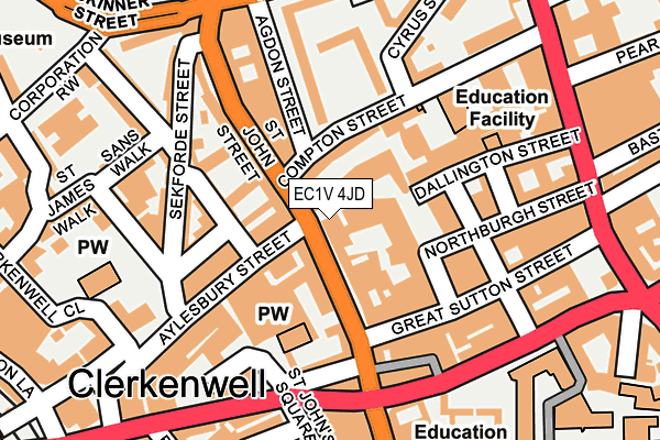 EC1V 4JD map - OS OpenMap – Local (Ordnance Survey)