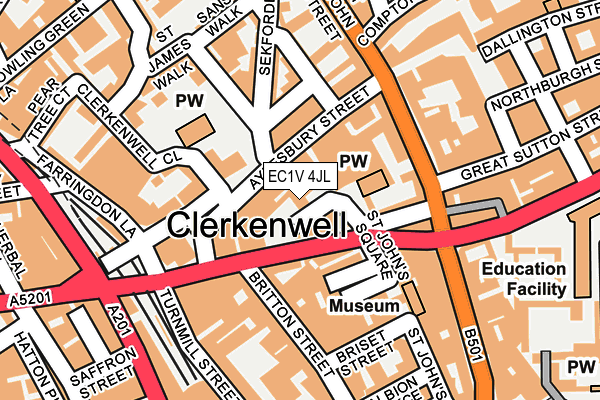 EC1V 4JL map - OS OpenMap – Local (Ordnance Survey)