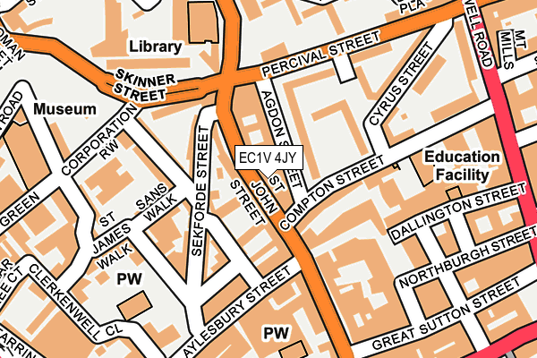 EC1V 4JY map - OS OpenMap – Local (Ordnance Survey) EC1V 4JY map - OS OpenMap – Local (Ordnance Survey)