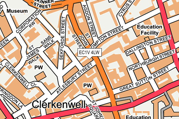 EC1V 4LW map - OS OpenMap – Local (Ordnance Survey) EC1V 4LW map - OS OpenMap – Local (Ordnance Survey)