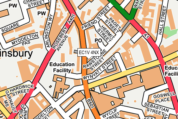 EC1V 4NX map - OS OpenMap – Local (Ordnance Survey) EC1V 4NX map - OS OpenMap – Local (Ordnance Survey)