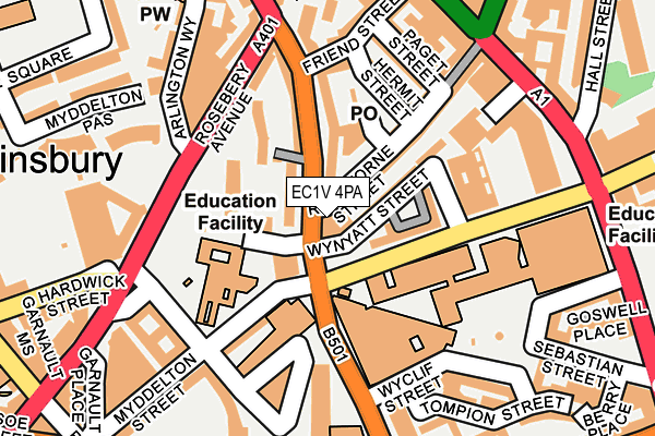 EC1V 4PA map - OS OpenMap – Local (Ordnance Survey) EC1V 4PA map - OS OpenMap – Local (Ordnance Survey)