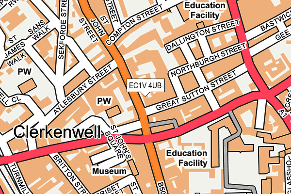 EC1V 4UB map - OS OpenMap – Local (Ordnance Survey)