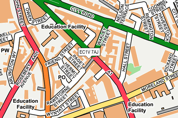 EC1V 7AJ map - OS OpenMap – Local (Ordnance Survey) EC1V 7AJ map - OS OpenMap – Local (Ordnance Survey)