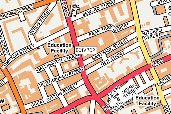 EC1V 7DP map - OS OpenMap – Local (Ordnance Survey)