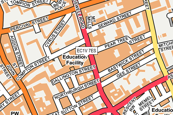 EC1V 7ES map - OS OpenMap – Local (Ordnance Survey)