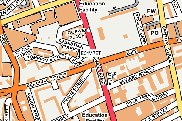 EC1V 7ET map - OS OpenMap – Local (Ordnance Survey) EC1V 7ET map - OS OpenMap – Local (Ordnance Survey)