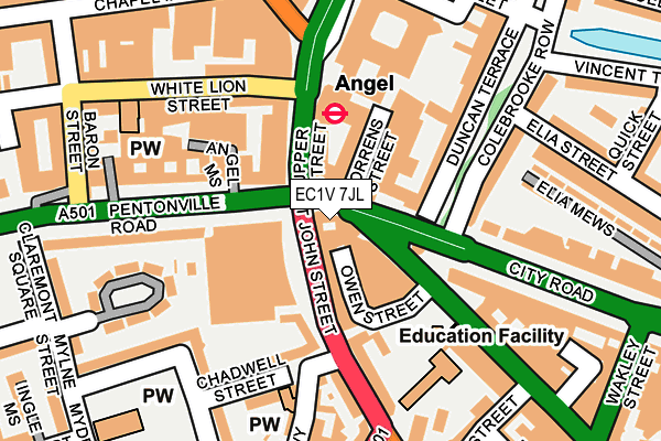 EC1V 7JL map - OS OpenMap – Local (Ordnance Survey) EC1V 7JL map - OS OpenMap – Local (Ordnance Survey)