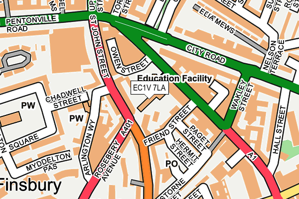 EC1V 7LA map - OS OpenMap – Local (Ordnance Survey) EC1V 7LA map - OS OpenMap – Local (Ordnance Survey)