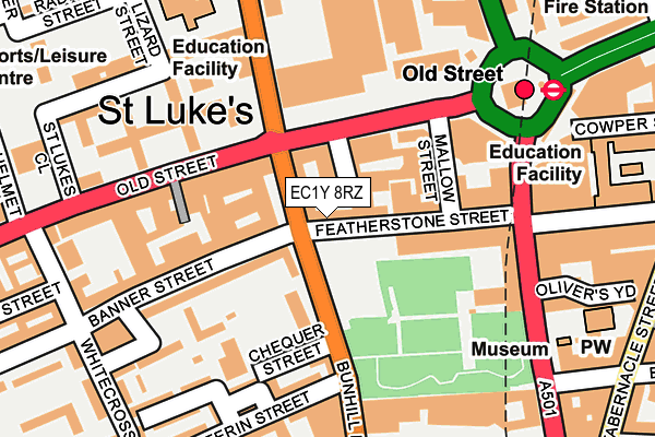 EC1Y 8RZ map - OS OpenMap – Local (Ordnance Survey)
