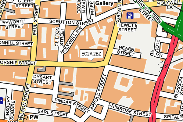 EC2A 2BZ map - OS OpenMap – Local (Ordnance Survey) EC2A 2BZ map - OS OpenMap – Local (Ordnance Survey)