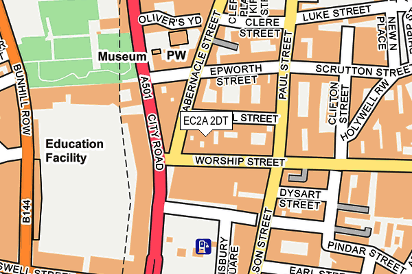 EC2A 2DT map - OS OpenMap – Local (Ordnance Survey) EC2A 2DT map - OS OpenMap – Local (Ordnance Survey)