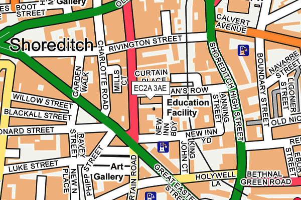 EC2A 3AE map - OS OpenMap – Local (Ordnance Survey)