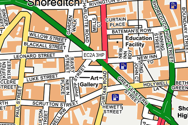 EC2A 3HP map - OS OpenMap – Local (Ordnance Survey)