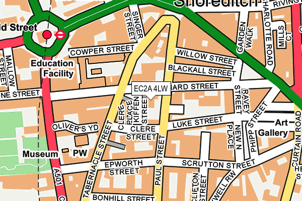 EC2A 4LW map - OS OpenMap – Local (Ordnance Survey) EC2A 4LW map - OS OpenMap – Local (Ordnance Survey)
