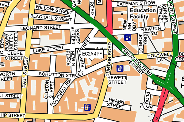 EC2A 4PF map - OS OpenMap – Local (Ordnance Survey)
