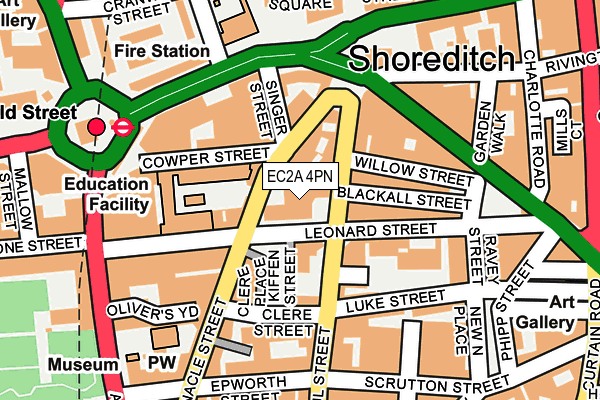 EC2A 4PN map - OS OpenMap – Local (Ordnance Survey)