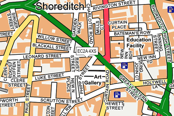 EC2A 4XS map - OS OpenMap – Local (Ordnance Survey)