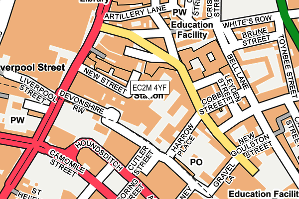 EC2M 4YF map - OS OpenMap – Local (Ordnance Survey)