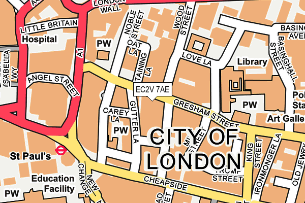 EC2V 7AE map - OS OpenMap – Local (Ordnance Survey)