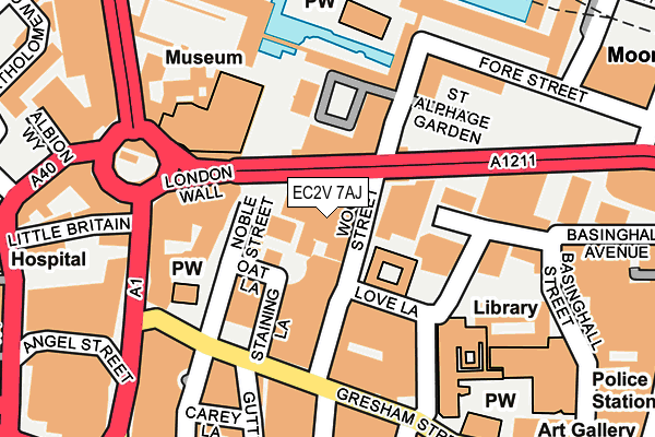 EC2V 7AJ map - OS OpenMap – Local (Ordnance Survey) EC2V 7AJ map - OS OpenMap – Local (Ordnance Survey)