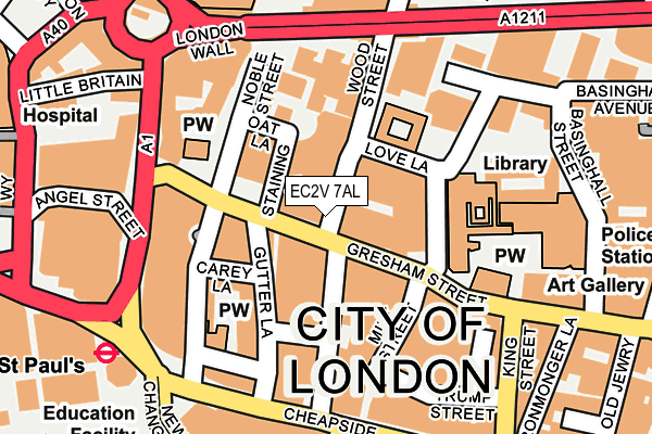 EC2V 7AL map - OS OpenMap – Local (Ordnance Survey) EC2V 7AL map - OS OpenMap – Local (Ordnance Survey)