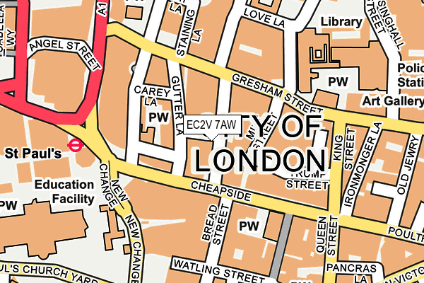 EC2V 7AW map - OS OpenMap – Local (Ordnance Survey) EC2V 7AW map - OS OpenMap – Local (Ordnance Survey)