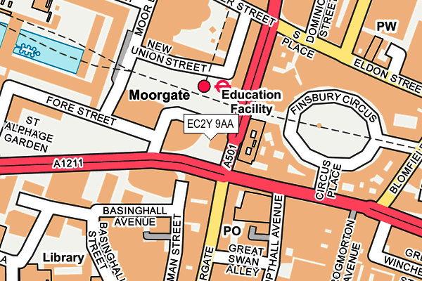 EC2Y 9AA map - OS OpenMap – Local (Ordnance Survey)