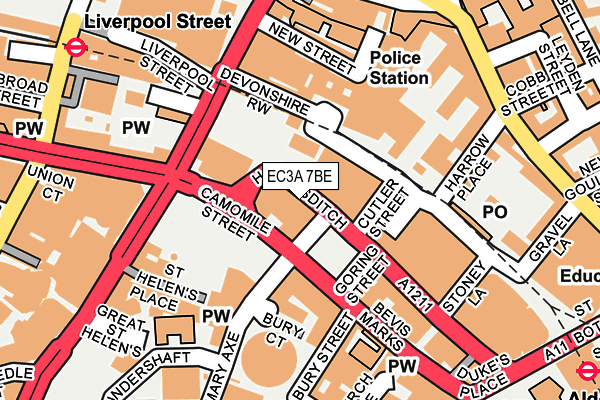 EC3A 7BE map - OS OpenMap – Local (Ordnance Survey)