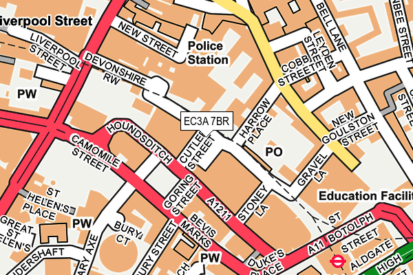 EC3A 7BR map - OS OpenMap – Local (Ordnance Survey)