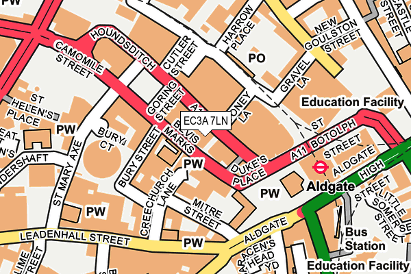EC3A 7LN map - OS OpenMap – Local (Ordnance Survey) EC3A 7LN map - OS OpenMap – Local (Ordnance Survey)