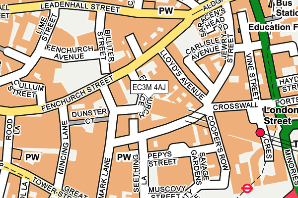 EC3M 4AJ map - OS OpenMap – Local (Ordnance Survey) EC3M 4AJ map - OS OpenMap – Local (Ordnance Survey)