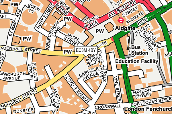 EC3M 4BY map - OS OpenMap – Local (Ordnance Survey)