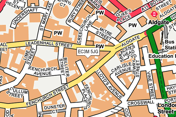 EC3M 5JG map - OS OpenMap – Local (Ordnance Survey) EC3M 5JG map - OS OpenMap – Local (Ordnance Survey)
