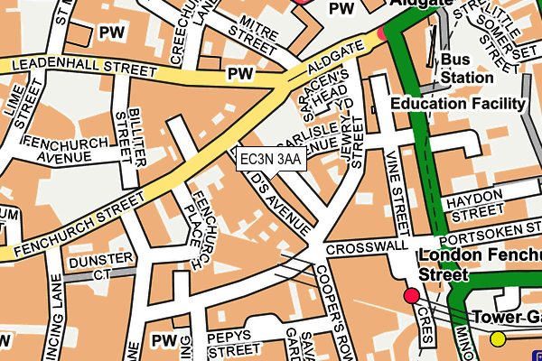 EC3N 3AA map - OS OpenMap – Local (Ordnance Survey) EC3N 3AA map - OS OpenMap – Local (Ordnance Survey)