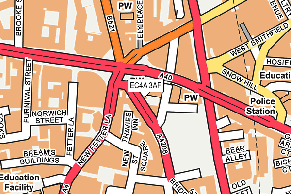 EC4A 3AF map - OS OpenMap – Local (Ordnance Survey) EC4A 3AF map - OS OpenMap – Local (Ordnance Survey)