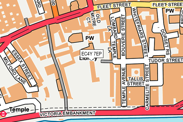 EC4Y 7EP map - OS OpenMap – Local (Ordnance Survey)
