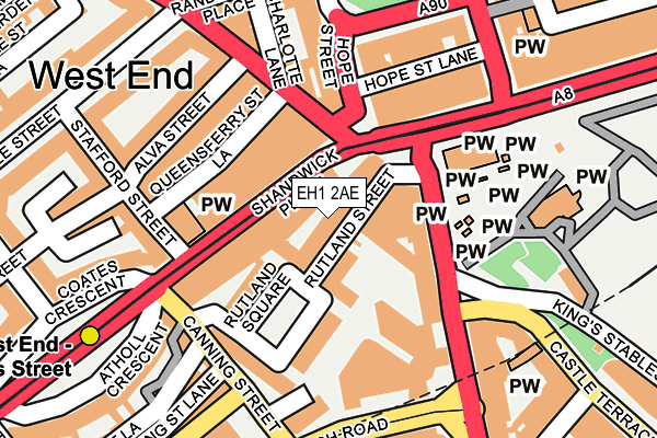 EH1 2AE map - OS OpenMap – Local (Ordnance Survey) EH1 2AE map - OS OpenMap – Local (Ordnance Survey)