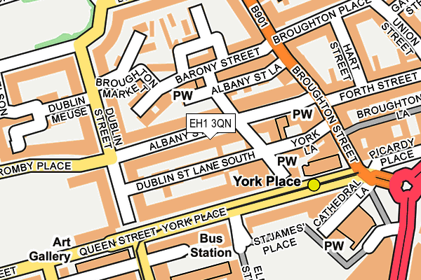 EH1 3QN map - OS OpenMap – Local (Ordnance Survey)