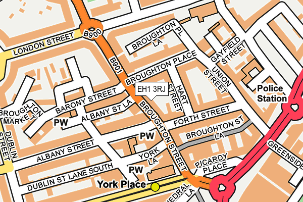 EH1 3RJ map - OS OpenMap – Local (Ordnance Survey)